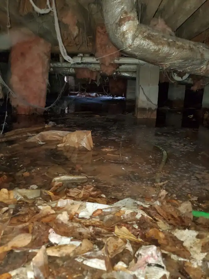 Crawl space flood assessment for Commercial Water Damage Restoration in Cortland